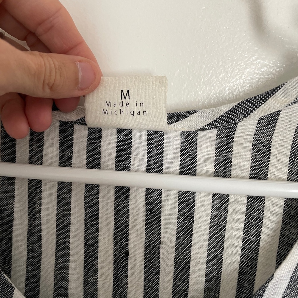 Conscious Clothing Linen Striped Sleeveless Dress - Picture 4 of 5